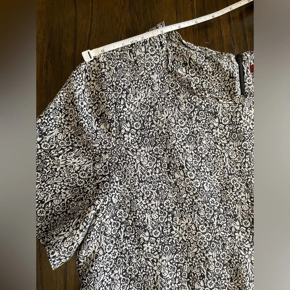 Comptoir des Cotonniers 100% Silk Floral Short Sleeve Dress FR 40 / US M